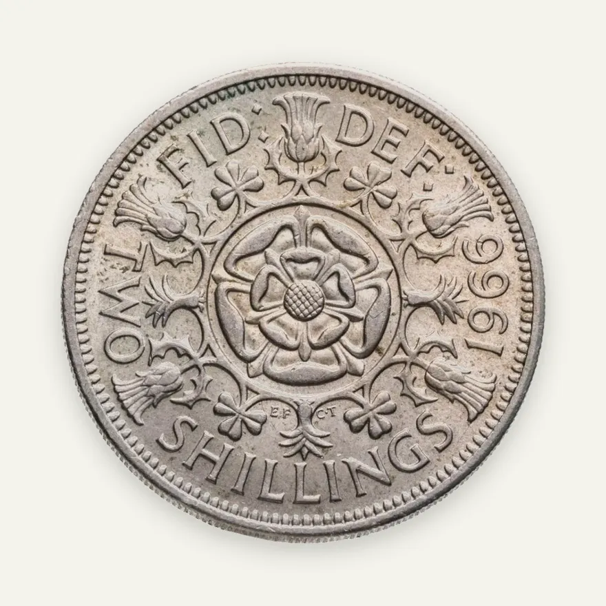 Великобритания 2 шиллинга (флорин, shillings) 1966, реверс
