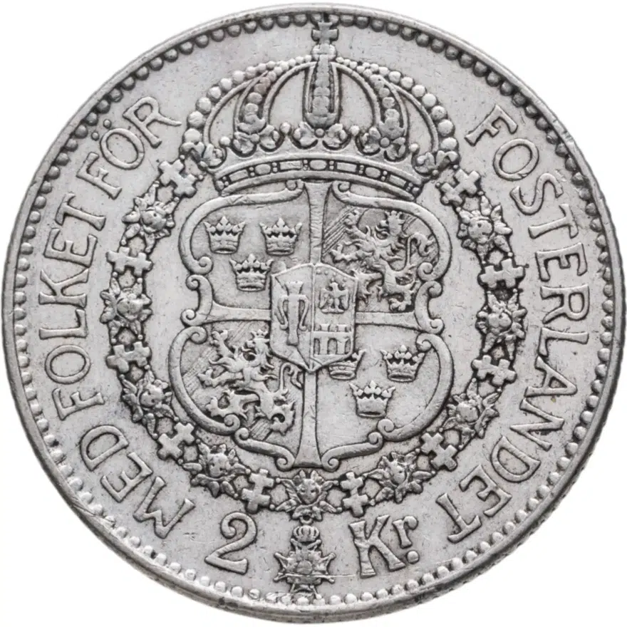 Швеция 2 кроны (kronor) 1926, реверс