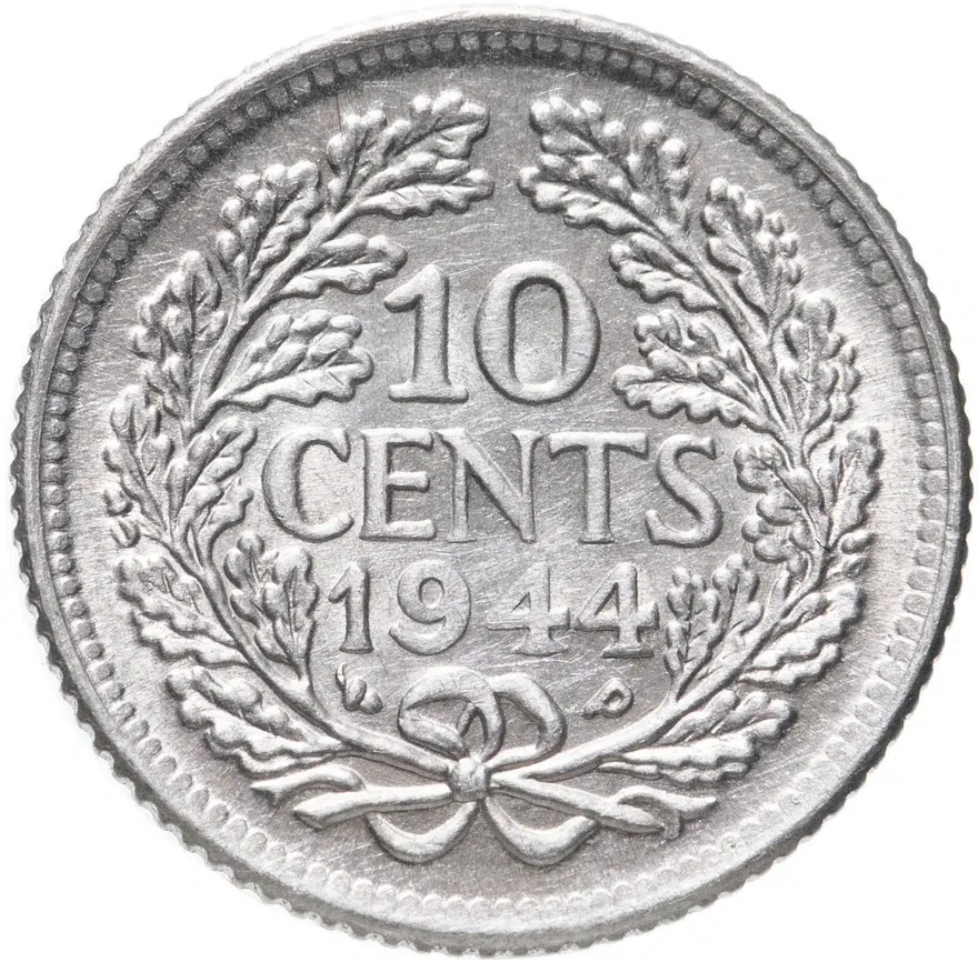 Нидерланды 10 центов (cents) 1944 "P", аверс