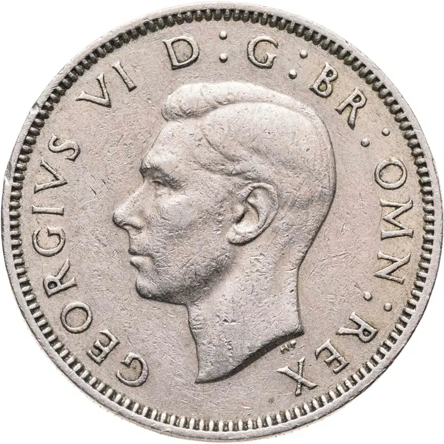 Великобритания 1 шиллинг (shilling) 1947  Шотландский шиллинг - лев, сидящий на короне, аверс
