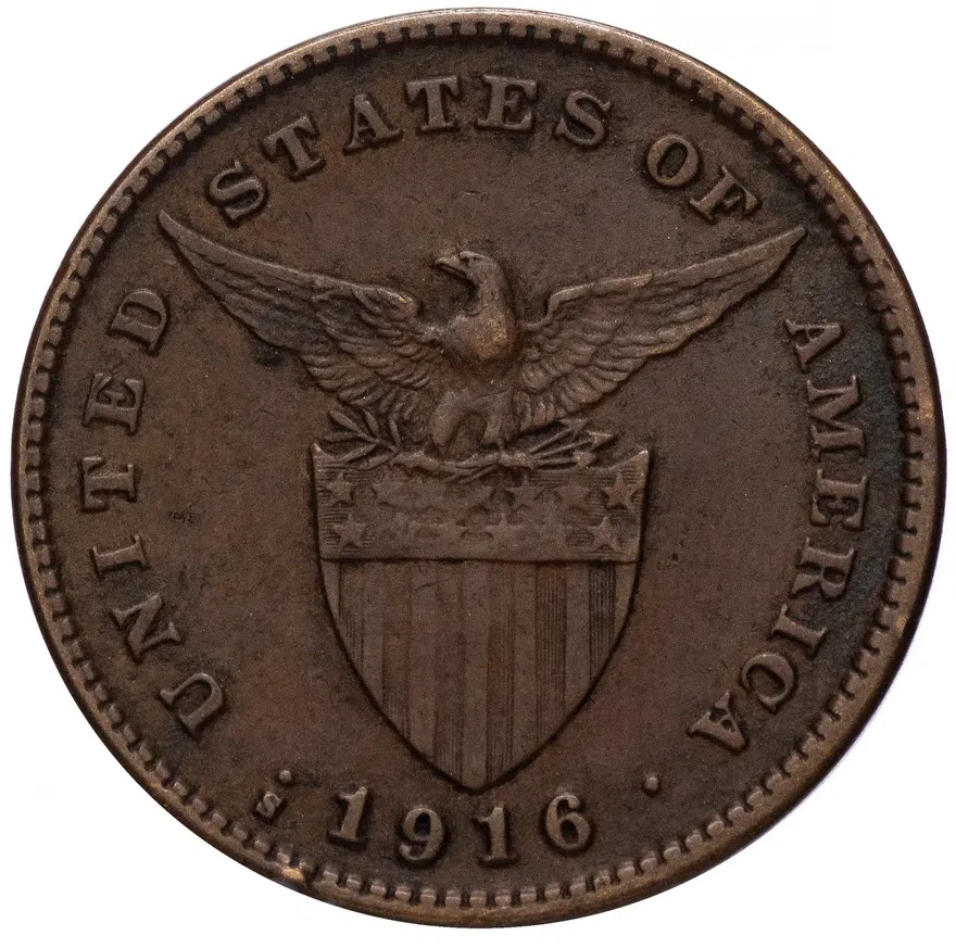 Филиппины 1 сентаво (centavo) 1916, аверс