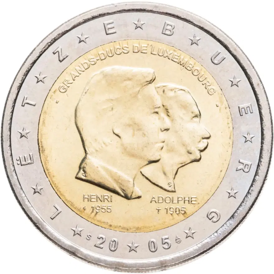 Люксембург 2 евро (euro) 2005 Великий герцог Анри и Великий герцог Адольф