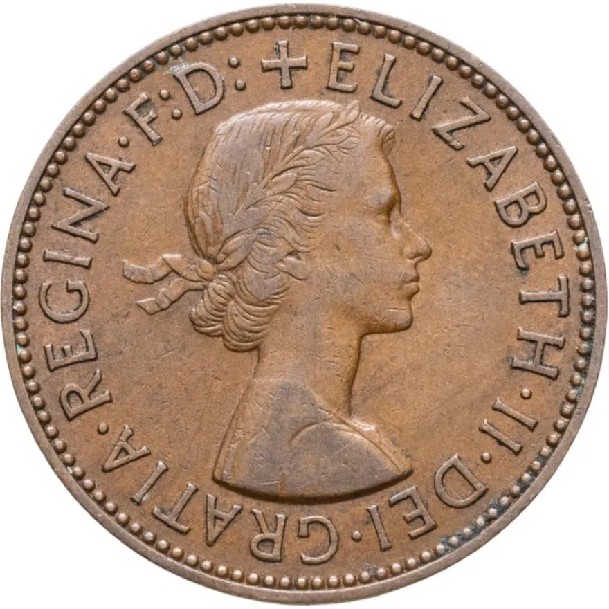 Великобритания 1/2 пенни (penny) 1956, реверс