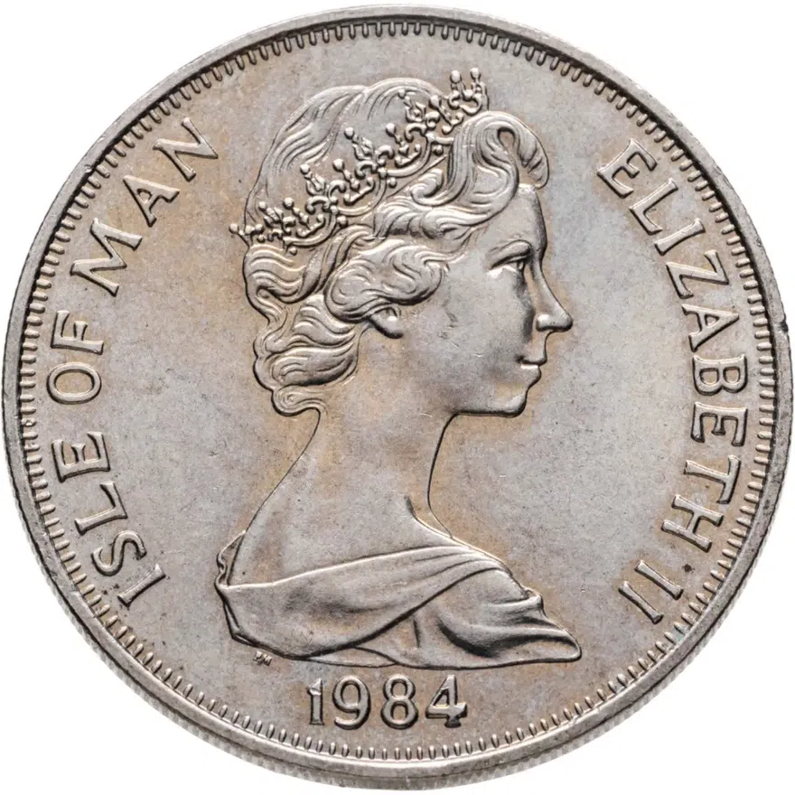Остров Мэн 1 крона (crown) 1984  500 лет Геральдической палате /Герб Великобритании/, реверс