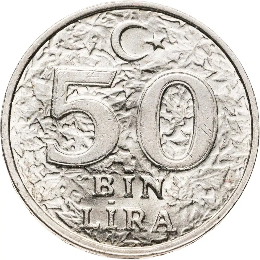 Турция 50000 лир (50 bin lira) 1996  Продовольственная программа - ФАО, аверс