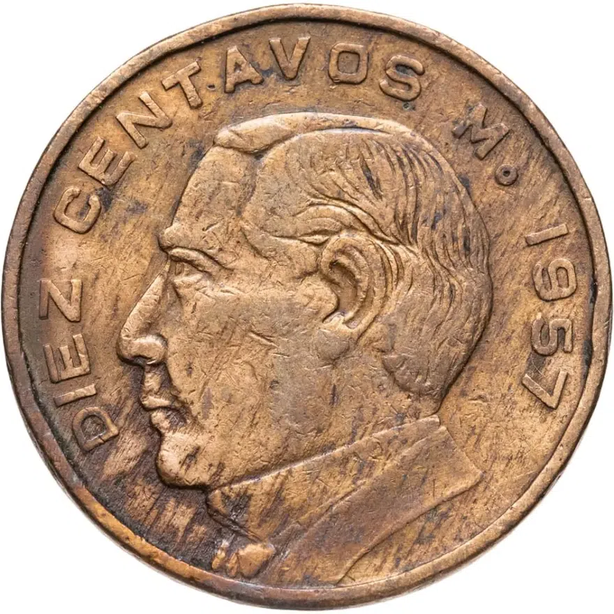 Мексика 10 сентаво (centavos) 1957