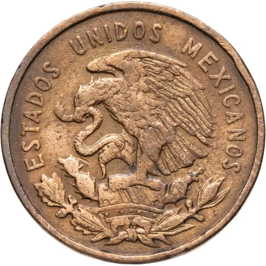 Мексика 10 сентаво (centavos) 1957, реверс