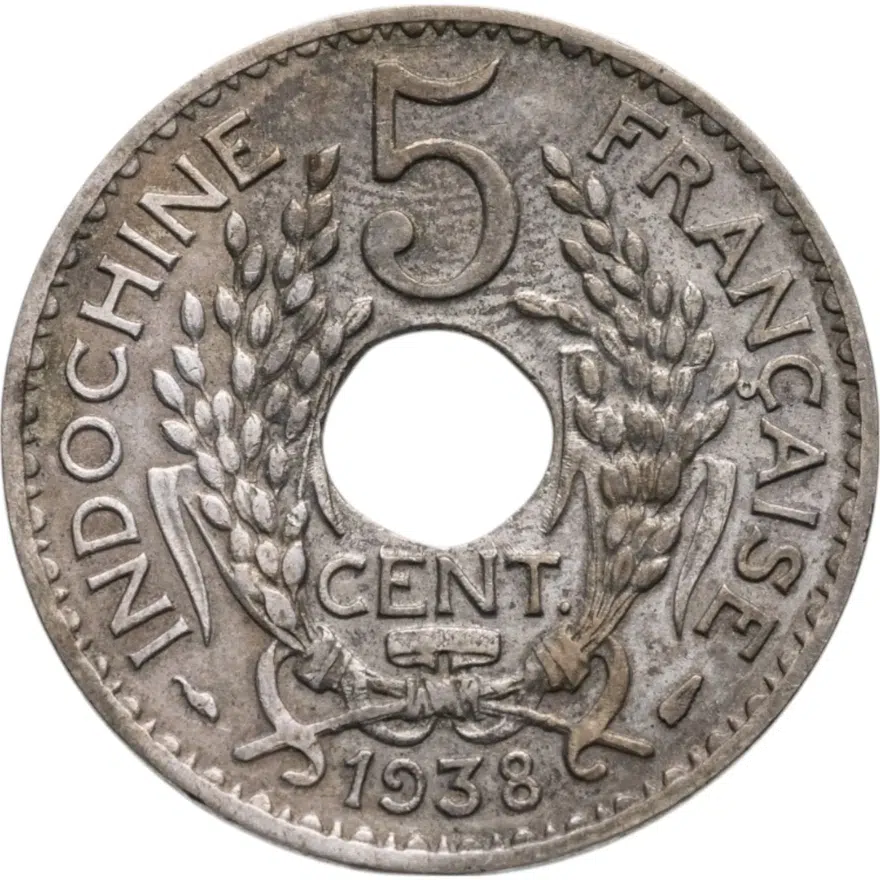 Французский Индокитай 5 сантимов (centimes) 1938