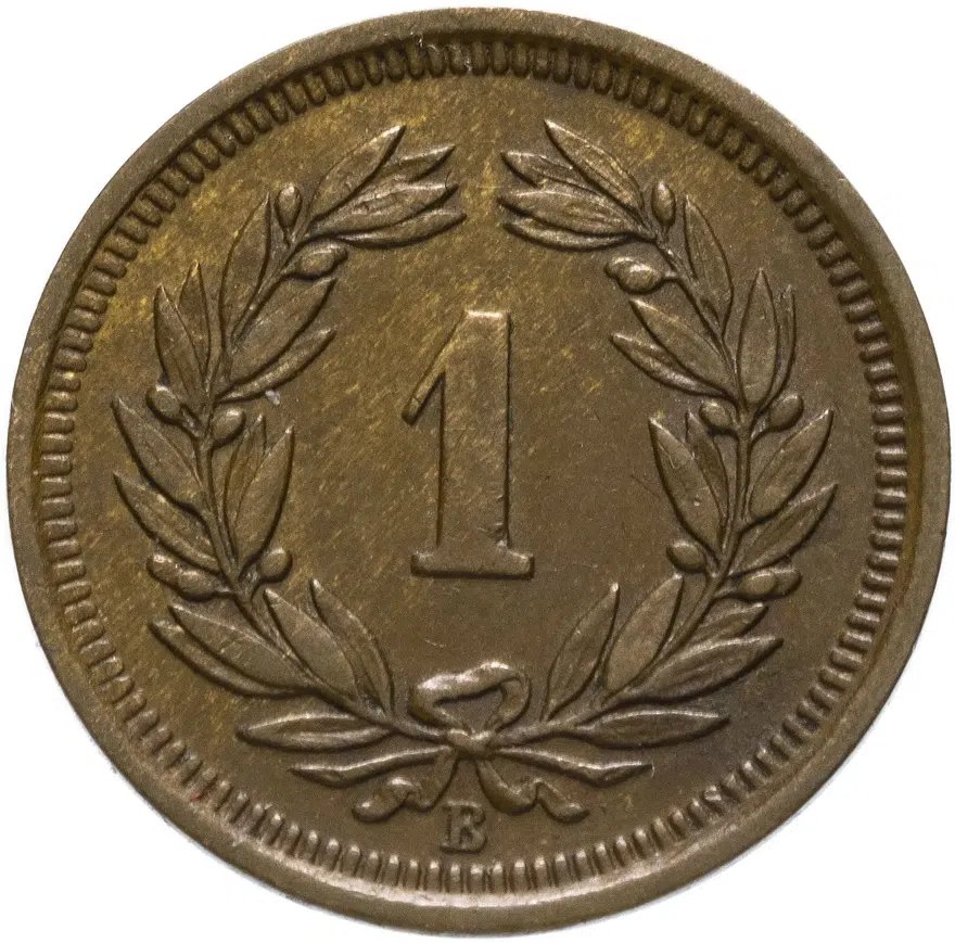 Швейцария 1 раппен (rappen) 1931, реверс