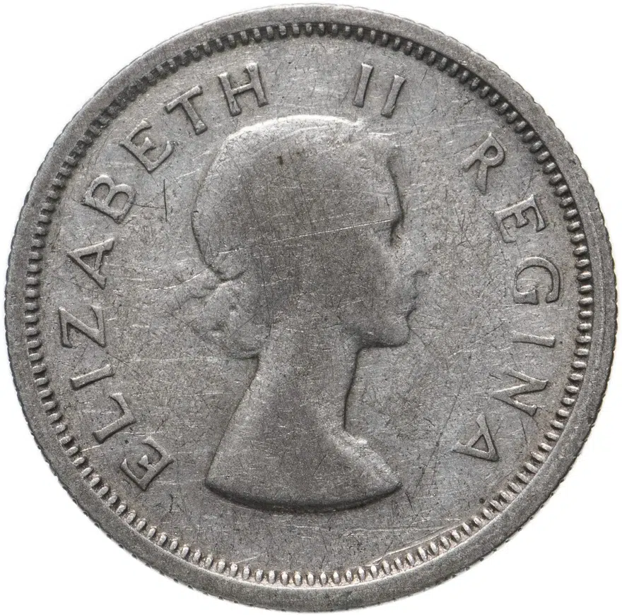ЮАР 6 пенсов (pence) 1955, реверс