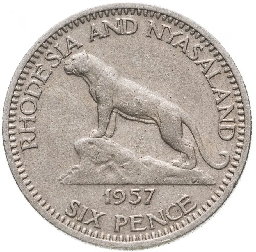 Родезия и Ньясаленд 6 пенсов (pence) 1957