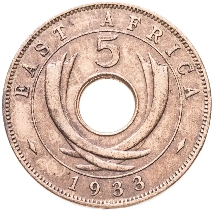 Британская Восточная Африка 5 центов (cents) 1933, аверс
