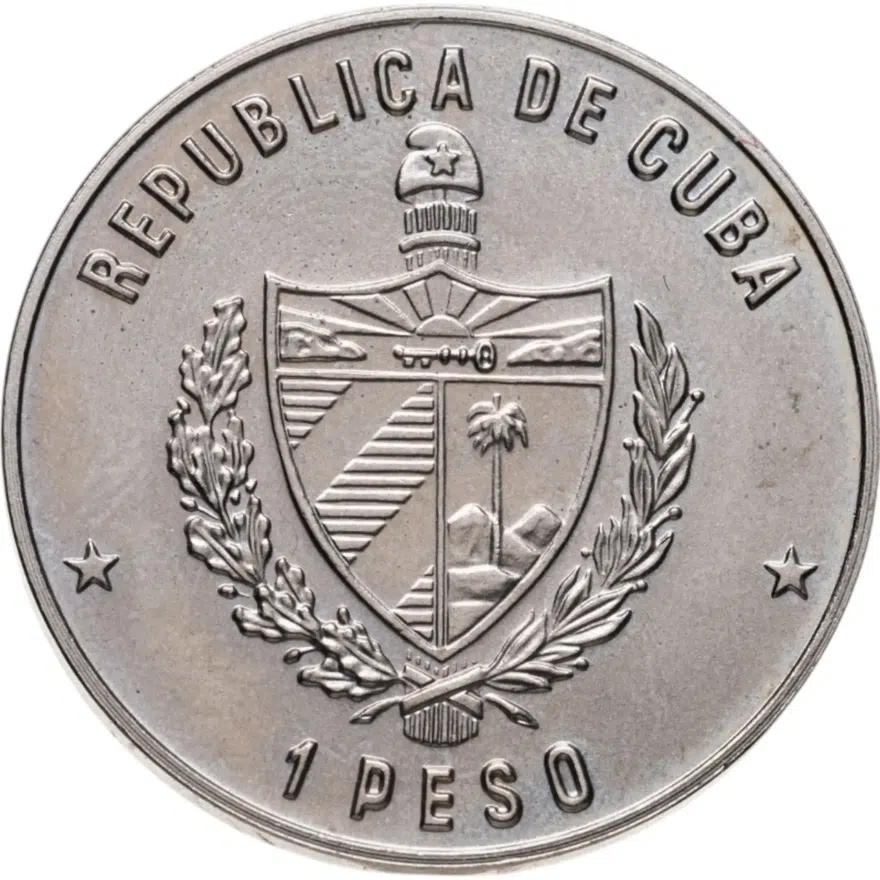 Куба 1 песо (peso) 1983  XIV зимние Олимпийские игры, Сараево 1984 - Хоккей, реверс