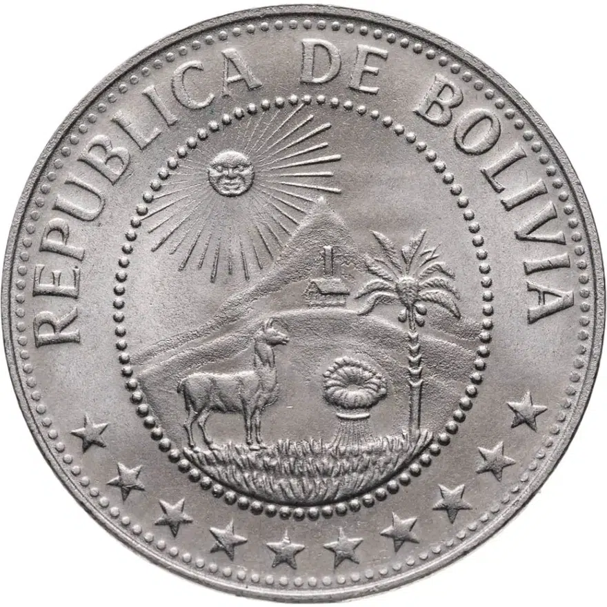 Боливия 50 сентаво (centavos) 1974, реверс