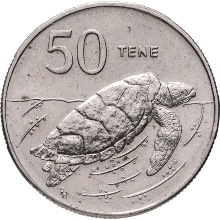Острова Кука 50 тене (центов) 1992 Морская черепаха (Бисса)