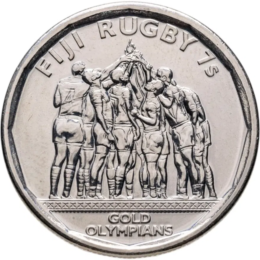 Фиджи 50 центов (cents) 2017 Команда Фиджи по регби 7 чемпионы Олимпиады 2016
