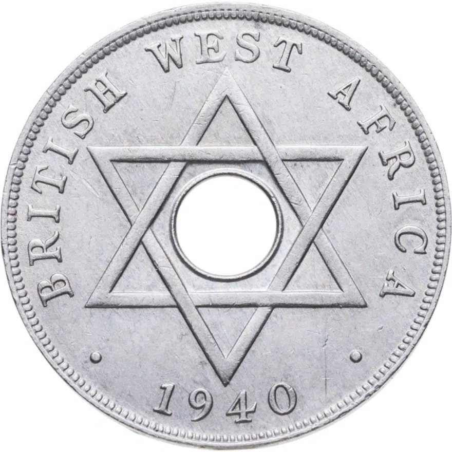 Британская Западная Африка 1 пенни (penny) 1940 знак монетного двора: "KN" - Кингз Нортон Металл, Бирмингем