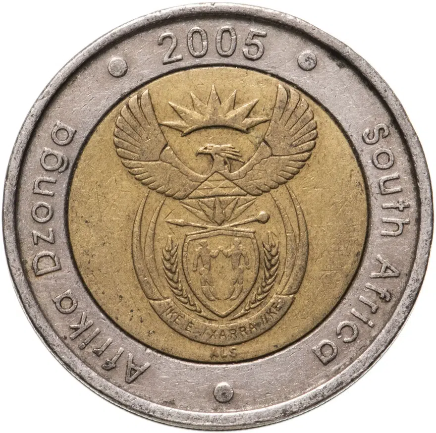 ЮАР 5 рандов (рэндов, rand) 2005, реверс