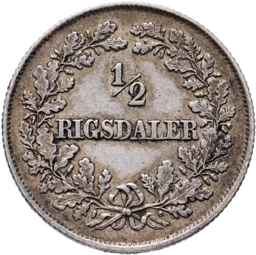 Дания 1/2 ригсдалера (rigsdaler) 1855