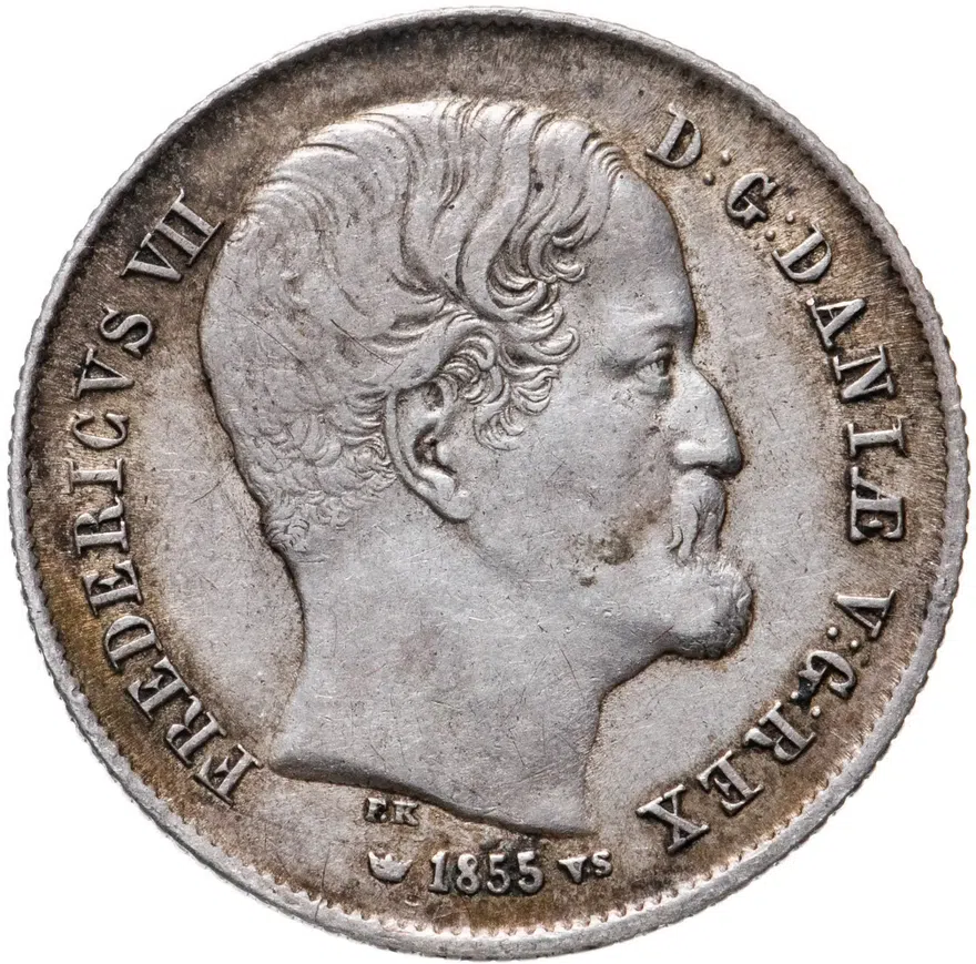 Дания 1/2 ригсдалера (rigsdaler) 1855, реверс