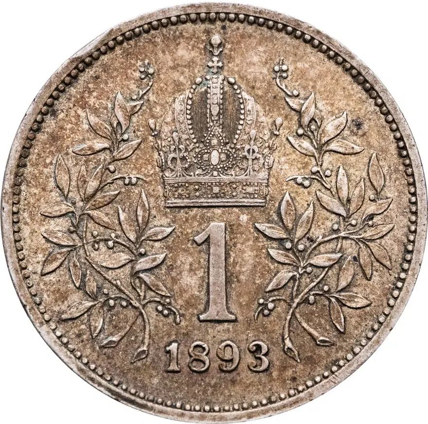 Австрия 1 крона (crown) 1893, аверс