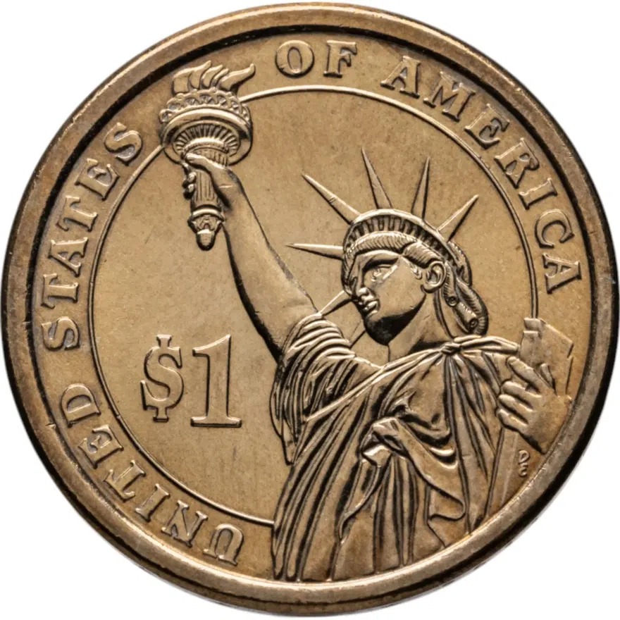 США 1 доллар (dollar) 2011 D Президент США - Эндрю Джонсон (1865-1869) знак монетного двора: "D" - Денвер, реверс
