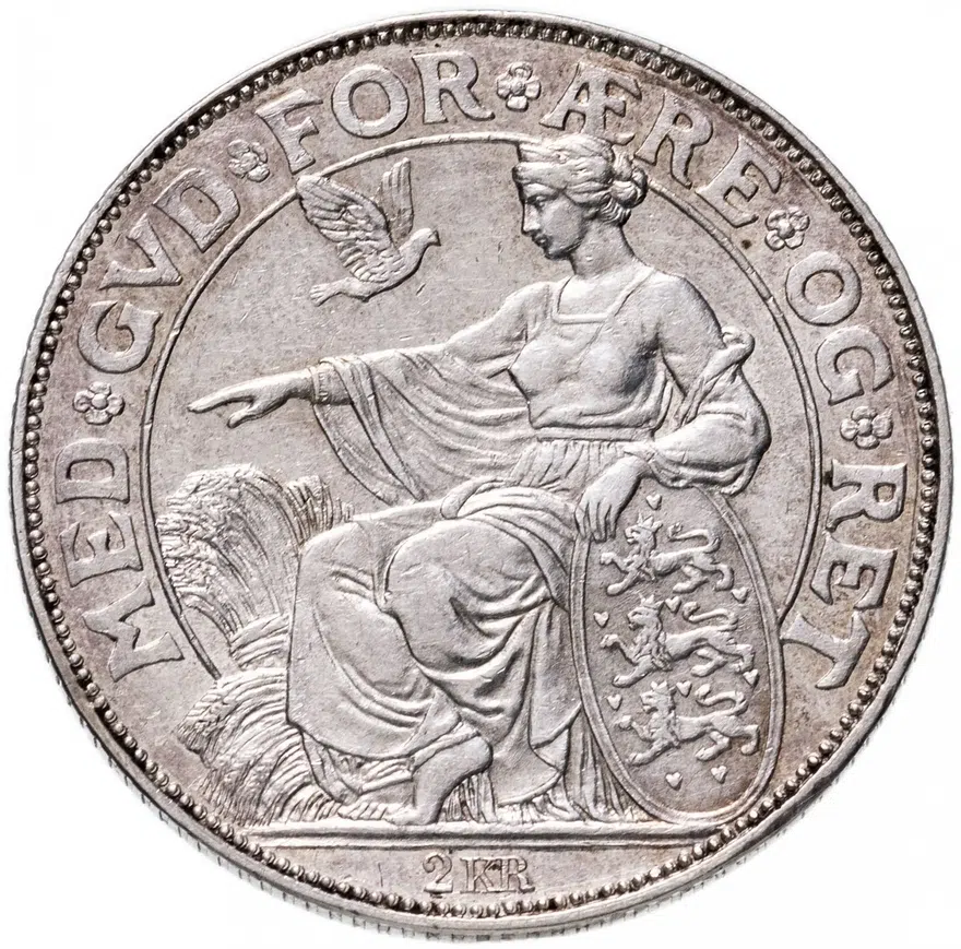 Дания 2 кроны (kroner) 1903   40 лет правления короля Кристиана IX, реверс