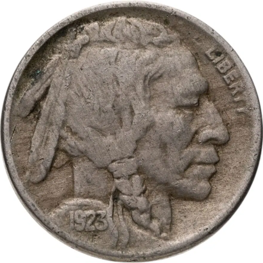 США 5 центов (cents) 1923  Buffalo Nickel Без отметки монетного двора