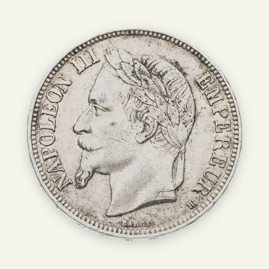 Франция 5 франков (francs) 1869 BB