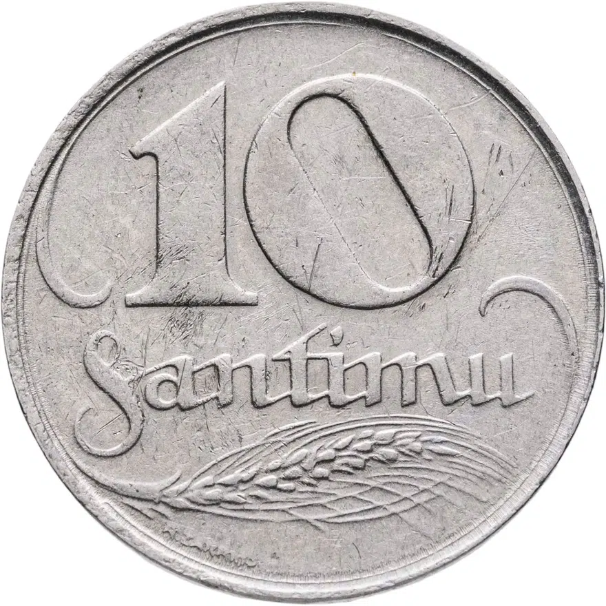 Латвия 10 сантимов (santimu) 1922