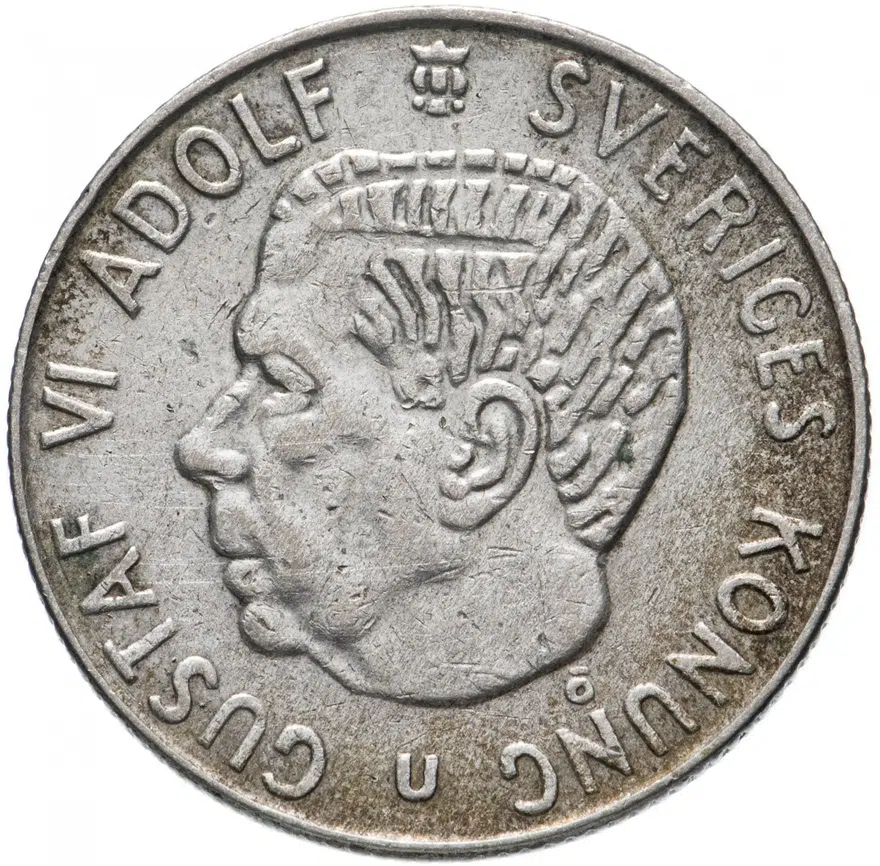 Швеция 1 крона 1964, реверс