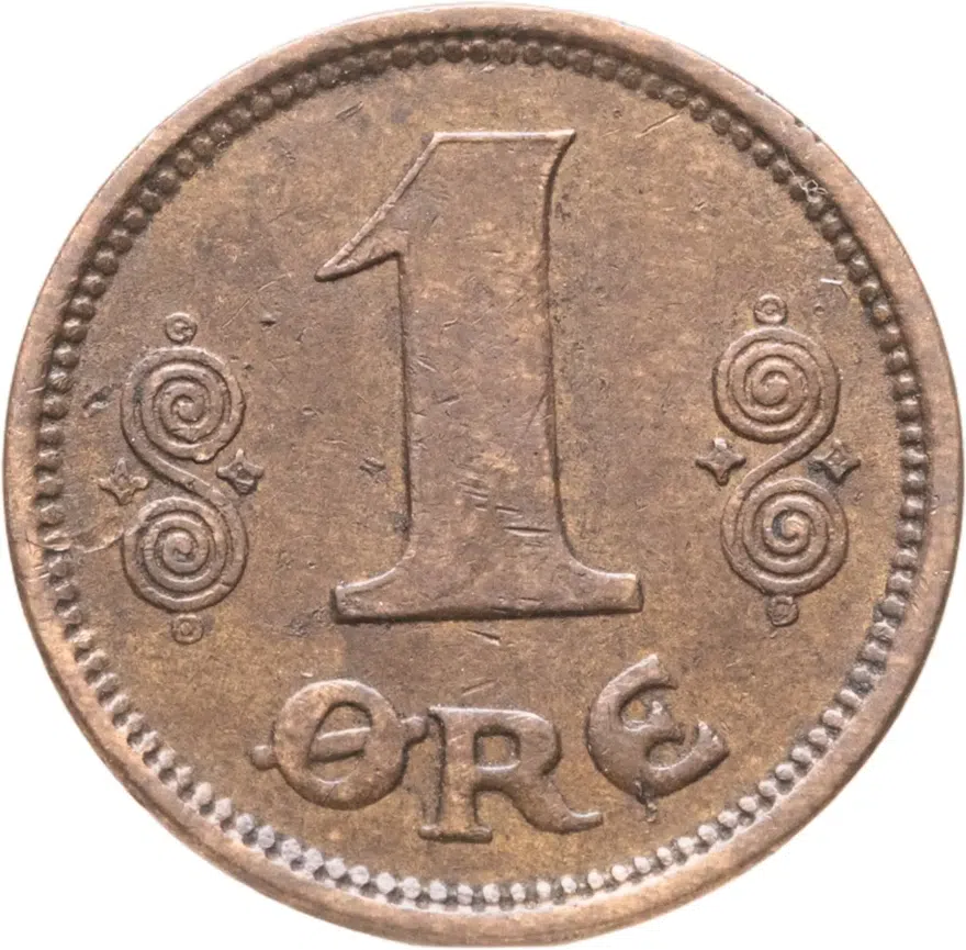 Дания 1 эре (ore) 1920