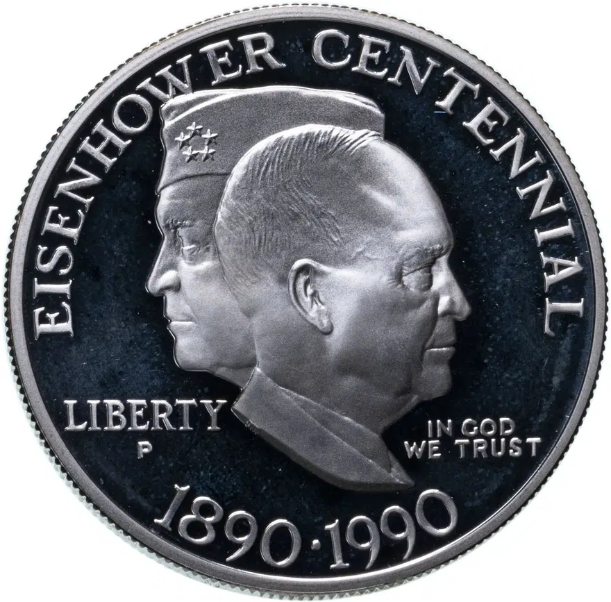 США 1 доллар (dollar) 1990 P "100 лет со дня рождения Эйзенхауэра", аверс