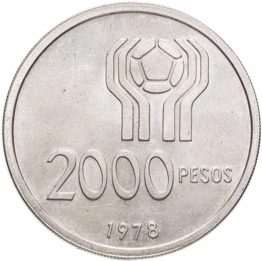 Аргентина 2000 песо (pesos) 1978 Чемпионат мира по футболу, Аргентина 1978