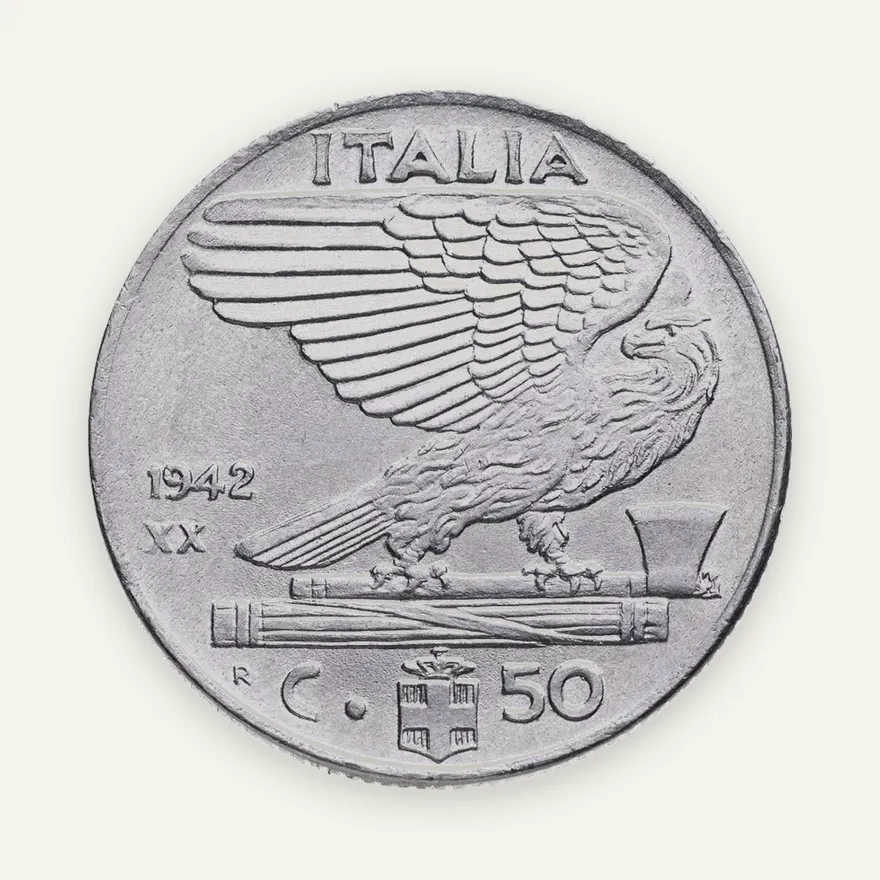 Италия 50 чентезимо (centesimi) 1942, реверс