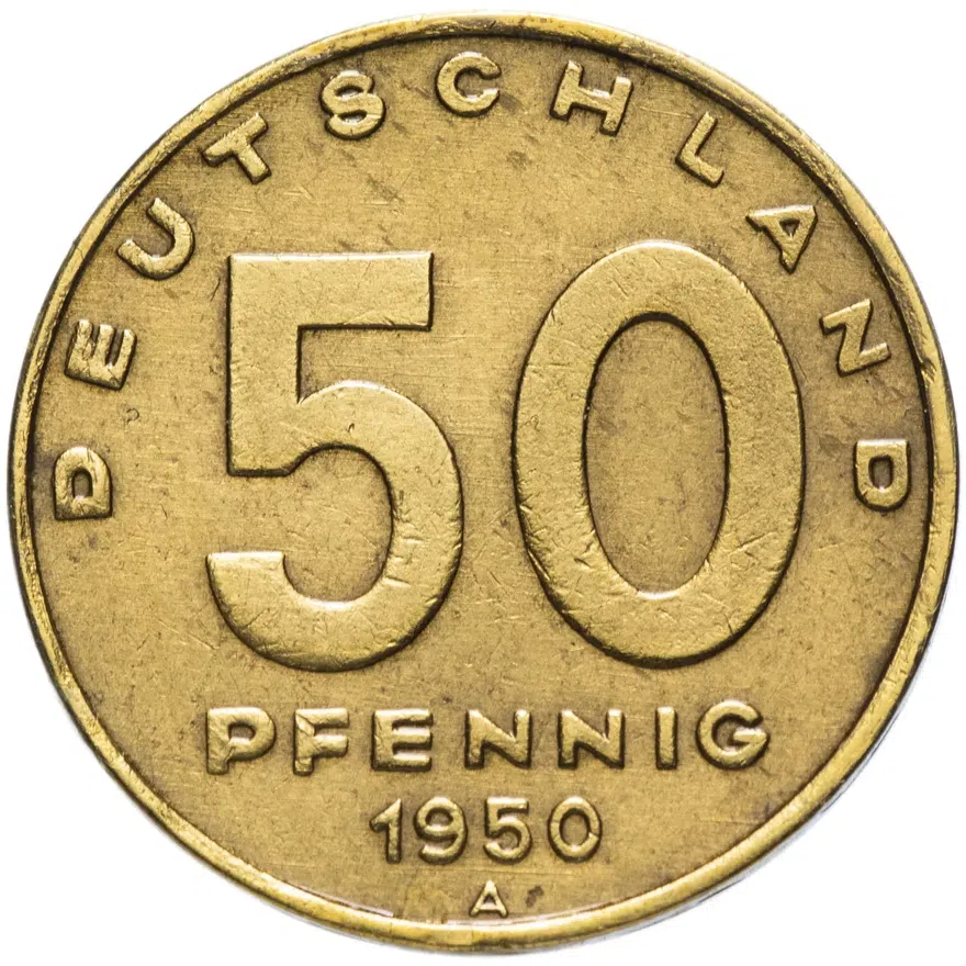 ГДР 50 пфеннигов (pfennig) 1950 A