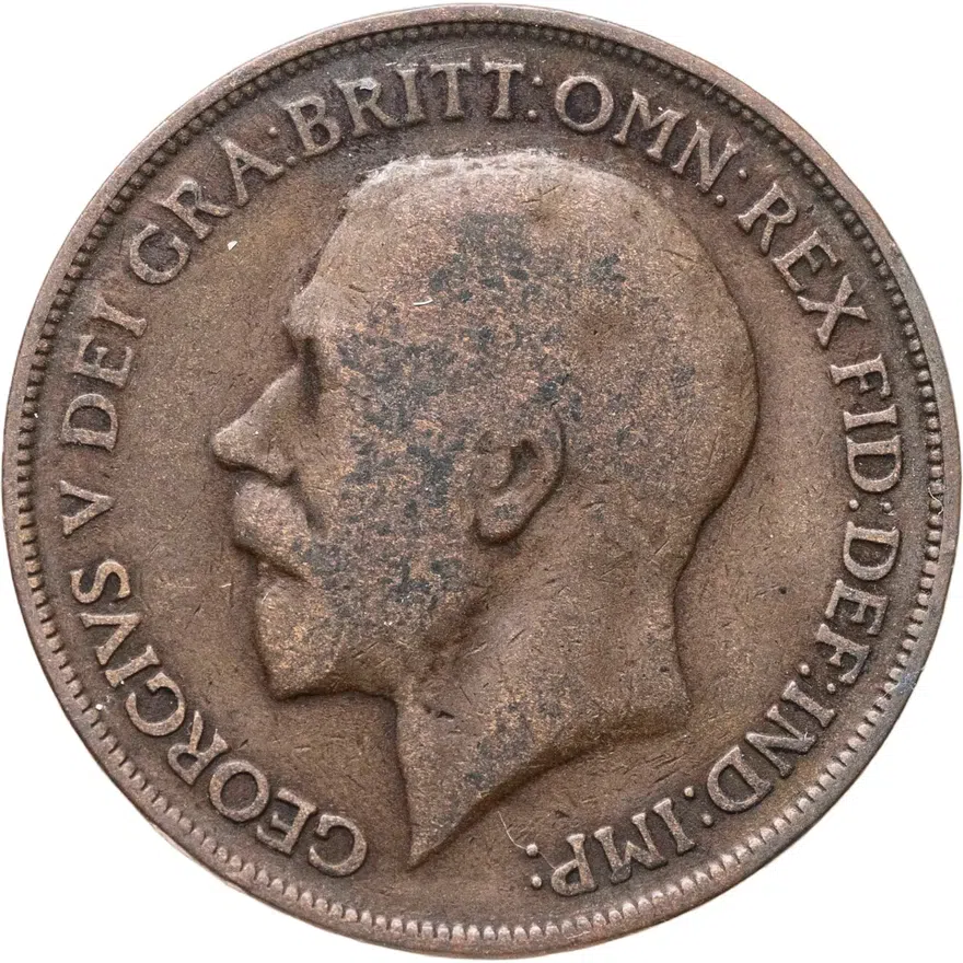 Великобритания 1 пенни (penny) 1919   Без отметки монетного двора, реверс
