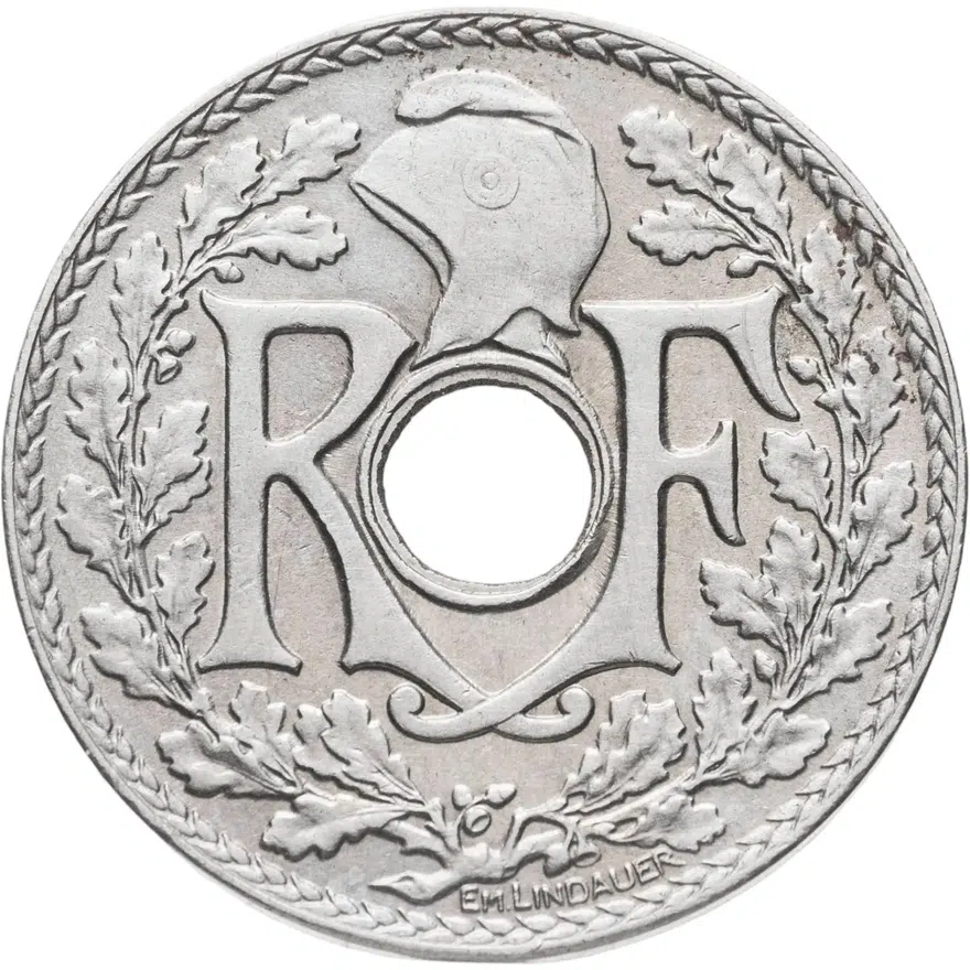 Франция 25 сантимов (centimes) 1938, реверс
