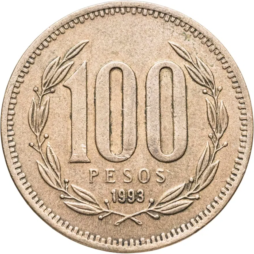 Чили 100 песо (pesos) 1993