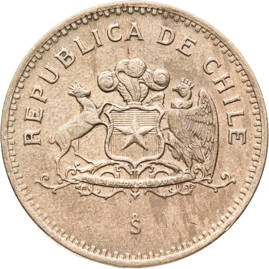 Чили 100 песо (pesos) 1993, реверс