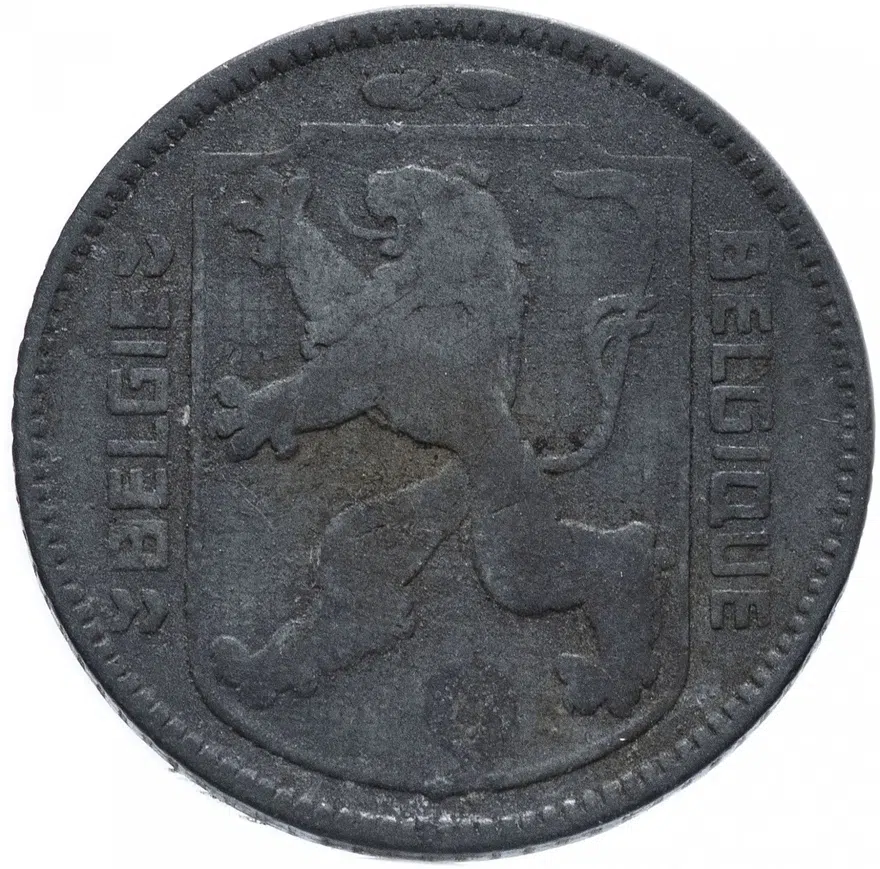 Бельгия 1 франк (franc) 1942-1946 'BELGIE - BELGIQUE', реверс