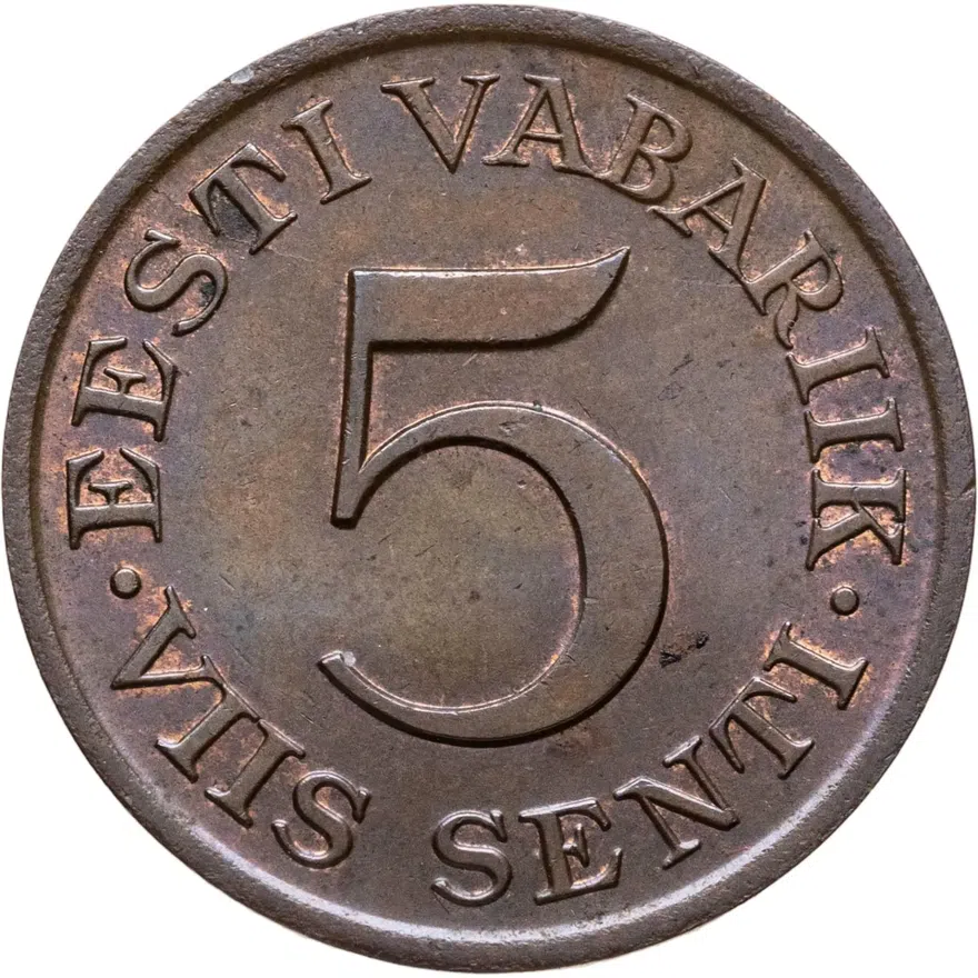 Эстония 5 сентов (senti) 1931
