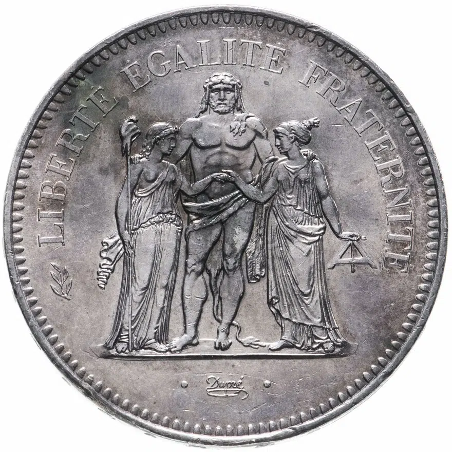 Франция 50 франков 1976, реверс
