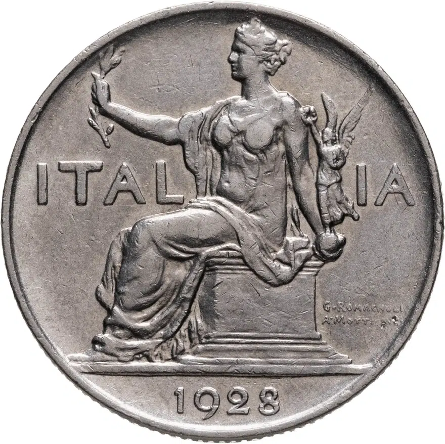 Италия 1 лира (lira) 1928
