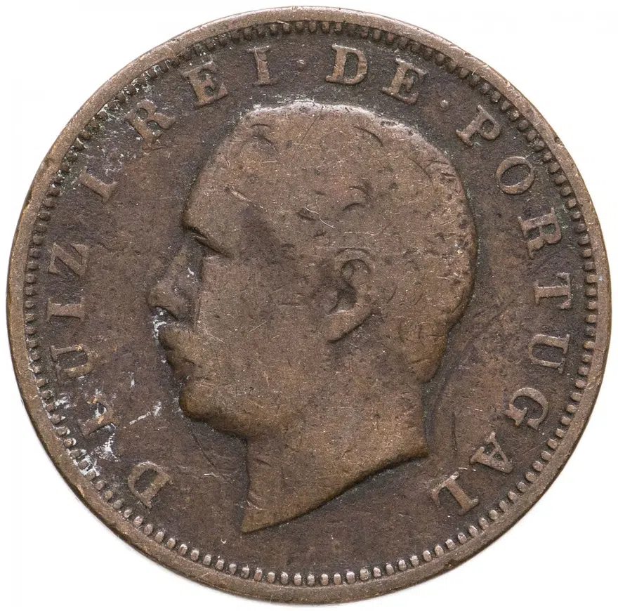 Португалия 20 рейс (reis) 1885, реверс