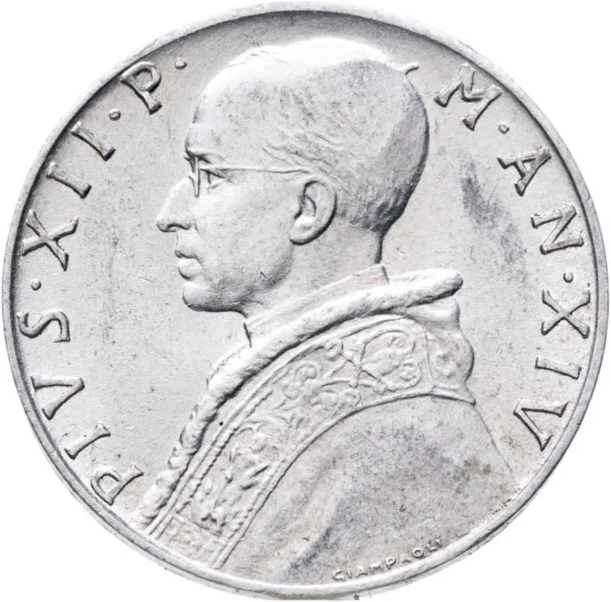 Ватикан 10 лир (lire) 1952