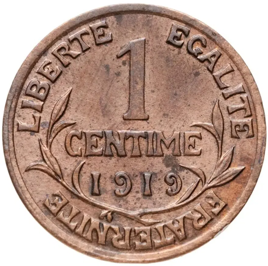 Франция 1 сантим (centime) 1919