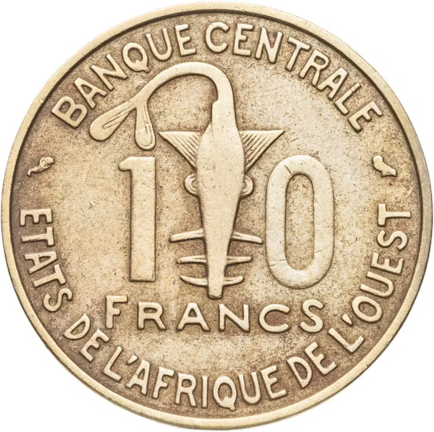 Западная Африка (BCEAO) 10 франков (francs) 1974, аверс