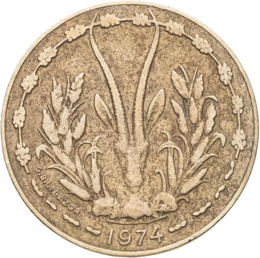 Западная Африка (BCEAO) 10 франков (francs) 1974, реверс