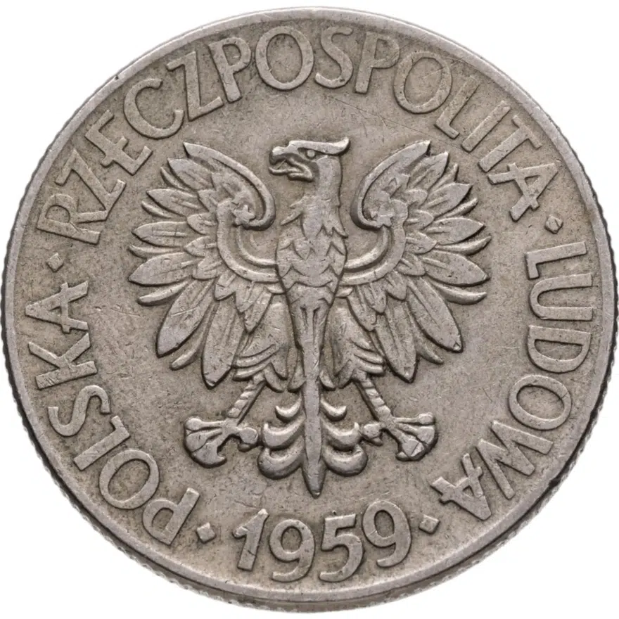 Польша 10 злотых (zlotych) 1959  Тадеуш Костюшко, реверс